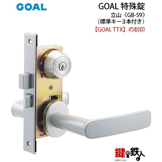 GOAL TTXの刻印のレバーハンドル内外、シリンダー、部屋内の