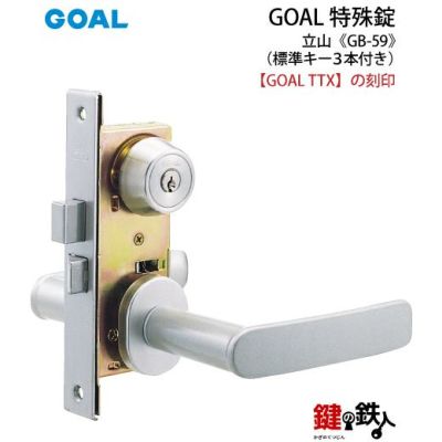 GOAL TTXの刻印のレバーハンドル内外、シリンダー、部屋内の