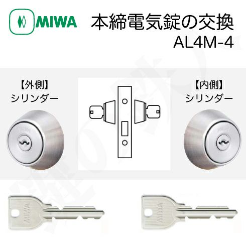 4】外側シリンダーあり(MIWA U9シリンダー)と内側シリンダーあり(MIWA