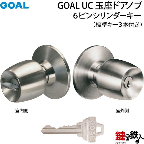 GOAL UC万能 玄関 勝手口 鍵(カギ) 交換 取替え用ドアノブ□ドアの厚み